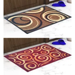 Multicolor Abstract Nylon 14x22 Inches AntiSkid 2 Door Mats By Athom Living-picture-15