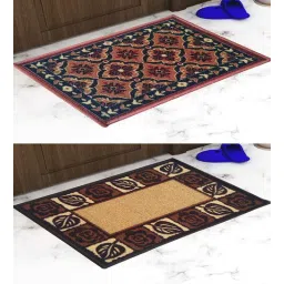 Multicolor Abstract Nylon 14x22 Inches AntiSkid 2 Door Mats By Athom Living-picture-18