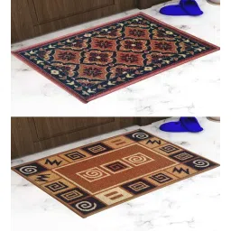Multicolor Abstract Nylon 14x22 Inches AntiSkid 2 Door Mats By Athom Living-picture-19