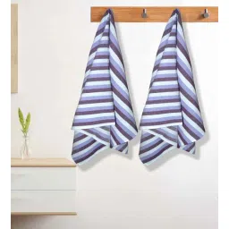 Violet Cotton Striped 220 GSM Bath Towels 2 Pc-image-25