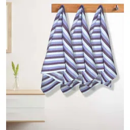 Violet Cotton Striped 220 GSM Bath Towels 3 Pc-image-26