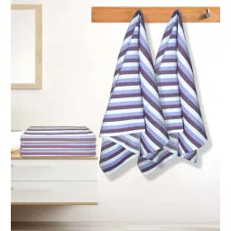 Violet Cotton Striped 220 GSM Bath Towels 5 Pc-image-27