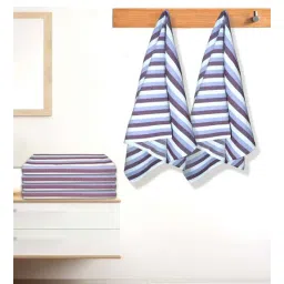 Violet Cotton Striped 220 GSM Bath Towels 6 Pc-image-29