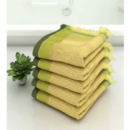 Yellow Waffle Border 210 GSM 100% Cotton Bath Towel (Set of 5) by Athom Living-picture-14