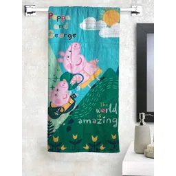 Athom Trendz Blue & Pink Peppa Pig Printed 350 GSM Cotton Bath Towel-picture-10