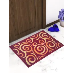 Athom Trendz Brown & Maroon Self-Design Anti-Skid Doormats-picture-20