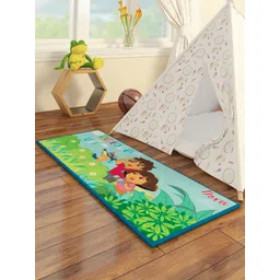 Athom Trendz Kids Green & Blue Cartoon Characters Printed Floor Runner-picture-10