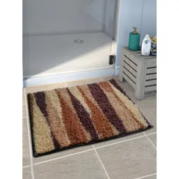 Athom Trendz Set of 3 Brown Patterned Anti Slip Bath Rugs-picture-21