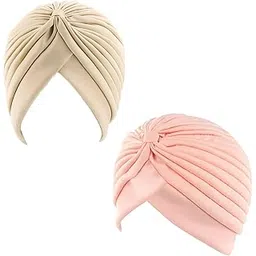 athravfit Unisex Solid Color Knot Cross African Turban Hat Head Wrap | Headwrap | Head Cover Turban Combo Pack of 2-picture-41