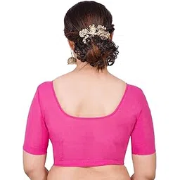 athreya Light Pink 2by2 Blouse: U Neck Front & Back, Front Open With Hook Eye Option, Stitched Without Lining & Padding - Unique Design for Every Stylish Woman-picture-54