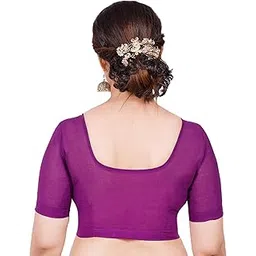 athreya Purple 2by2 Blouse: U Neck Front & Back, Front Open With Hook Eye Option, Stitched Without Lining & Padding - Unique Design for Every Stylish Woman-picture-40