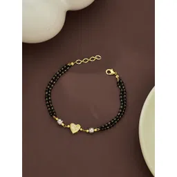 ATIBELLE Gold-Plated Artificial Stones and Beads Mangalsutra-picture-38