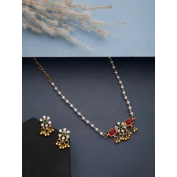 ATIBELLE Gold-Plated Stone Studded Jewellery Set-picture-22