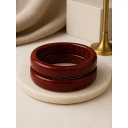 ATIBELLE Set Of 2 Round Shaped & Glossy Minimal Bangles-picture-32