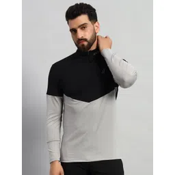 ATICX Men Brand Logo Colourblocked High Neck Compression T-shirt-picture-15