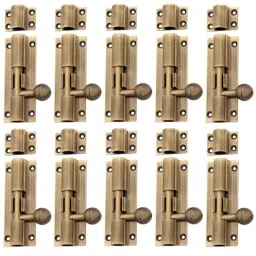 Atom 10 inch Brass Antique Finish Aluminium Tower Bolt, TB001 (Pack of 10)-picture-13