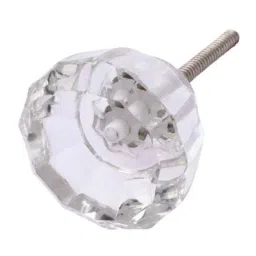 Atom 1.25 Inch Clear Crystal Glass Flower Cabinet Door knob-picture-40