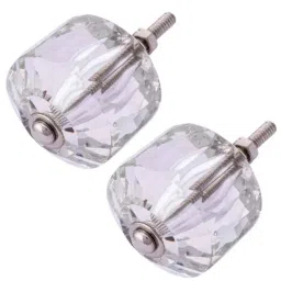 Atom 1.25 Inch Clear Handmade Glass Drummer Cabinet Door knob (Pack of 2)-picture-27