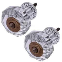 Atom 1.25 Inch Clear Small Crystal Glass Chinapin Cabinet Door knob (Pack of 2)-picture-22