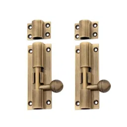 Atom 6 inch Brass Antique Finish Aluminium Tower Bolt, TB001 (Pack of 2)-picture-34