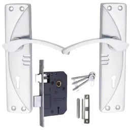 ATOM 7 inch Brass &a; Iron Chrome Plated Matt Finish Mortise Door Lock Set, MH-1003-KY-CP-picture-24