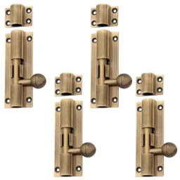 Atom 8 inch Brass Antique Finish Aluminium Tower Bolt, TB001 (Pack of 4)-picture-23