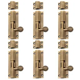 Atom 8 inch Brass Antique Finish Aluminium Tower Bolt, TB001 (Pack of 6)-picture-21