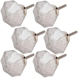 Atom GK003 Silver Crystal Glass Cabinet Door knob (Pack of 6)-picture-41
