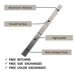 Atom Narmada 16 inch Silver Satin Finish Aluminum Pull Handle image 2