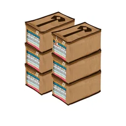 atorakushon Brown Set of 6 Reusable Multi-Utility Closet Organiser-image-31