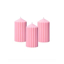 atorakushon Pink 3 pieces Pillar Candle-picture-32