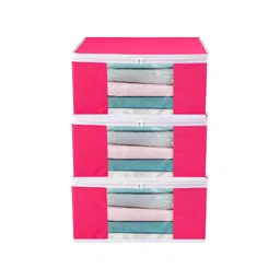 atorakushon Pink Set of 3 Clothes Storage Organiser Bags-picture-30