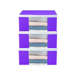 atorakushon Purple Set of 3 Clothes Storage Organiser Bags-picture-14