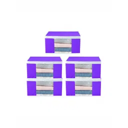 atorakushon Purple Set of 5 Clothes Storage Organiser Bags-picture-34