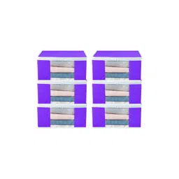 atorakushon Purple Set of 6 Clothes Storage Organiser Bags-image-32