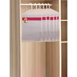 atorakushon Set of 3 Off-White Cotton Hanging Saree Covers-picture-34