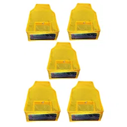 atorakushon Set Of 5 Yellow Solid Blouse Storage Bag Organiserss-picture-13