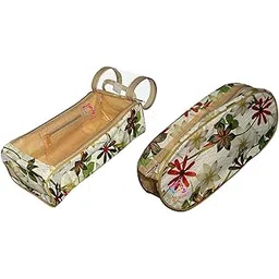 Flower Print, Shoe Cover and Slippers Cover Travelling Shoe Storage Bag Storage Footwear Organiser Pouch Shoe Bag (Set of 2)-image-14