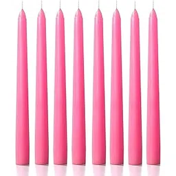 atorakushon Set of 8 Scented Taper Candles Tall Thicker Candle Long Burning time Dripless Candle Sticks for Home Décor Wedding Parties (Pink)-image-18