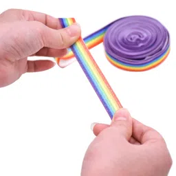 ATORSE Chinese Jump Rope for Kids Girls Skipping Band for Games Party Favors Indoor Rainbow Color image 5