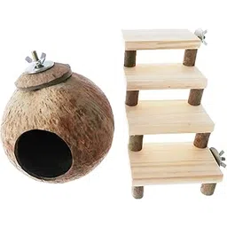 ATORSE Coconut Hamster House Sleeping Cage Accessory Exercising Hamster Hut for Rat-picture-15