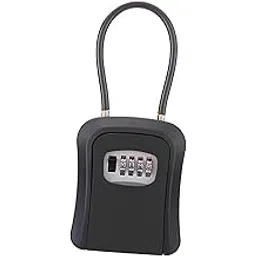 ATORSE Key Storage Lock Box Case Weatherproof For House Keys Multifunctional Sturdy Black-picture-17