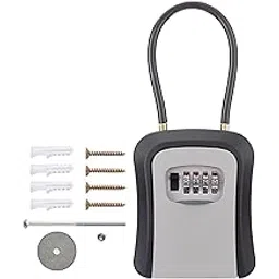 ATORSE Key Storage Lock Box Case Weatherproof For House Keys Multifunctional Sturdy Grey-picture-24