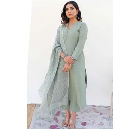 ATOXIC Women Regular Thread Work Pure Cotton Kurta with Trousers & With Dupatta-picture-34