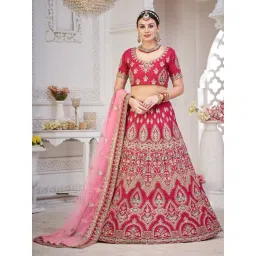 Atsevam Maroon Embroidered Semi-Stitched Lehenga Choli Set With Dupatta-picture-11