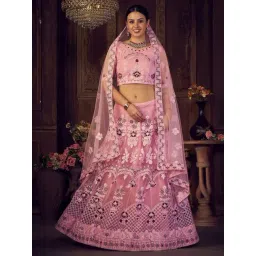 Atsevam Pink Embroidered Semi-Stitched Lehenga Choli Set With Dupatta-picture-12