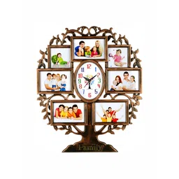 Attractionz Beige & White Textured Contemporary Photo Frame Wall Clock-picture-16