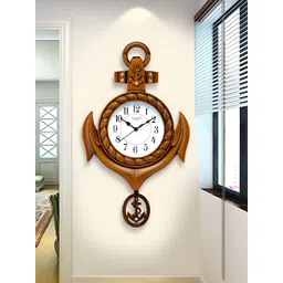 Attractionz Beige & White Textured Contemporary Round Shaped Wall Clock-picture-21
