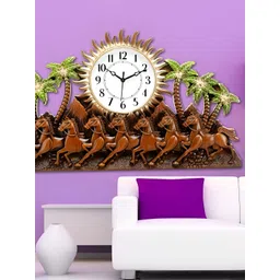 Attractionz Beige & White Textured Contemporary Round Shaped Wall Clock-picture-15