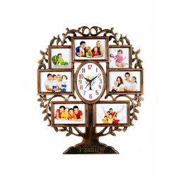 Attractionz Beige & White Textured Oval Shaped Contemporary Wall Clock-picture-11